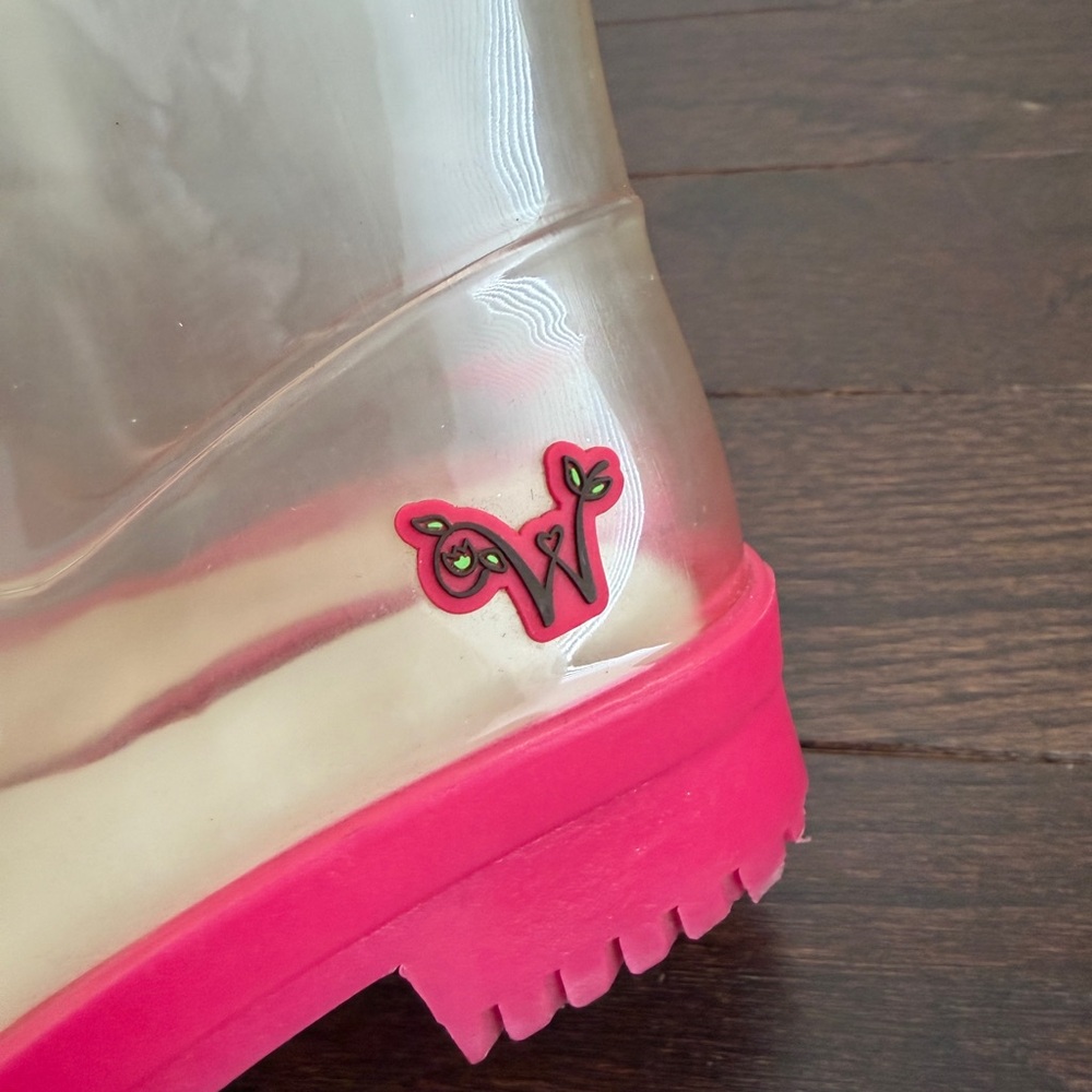 American Girl Wellie Wishers Clear Peek a Boo Clear Rain Boots - Picture 6 of 9